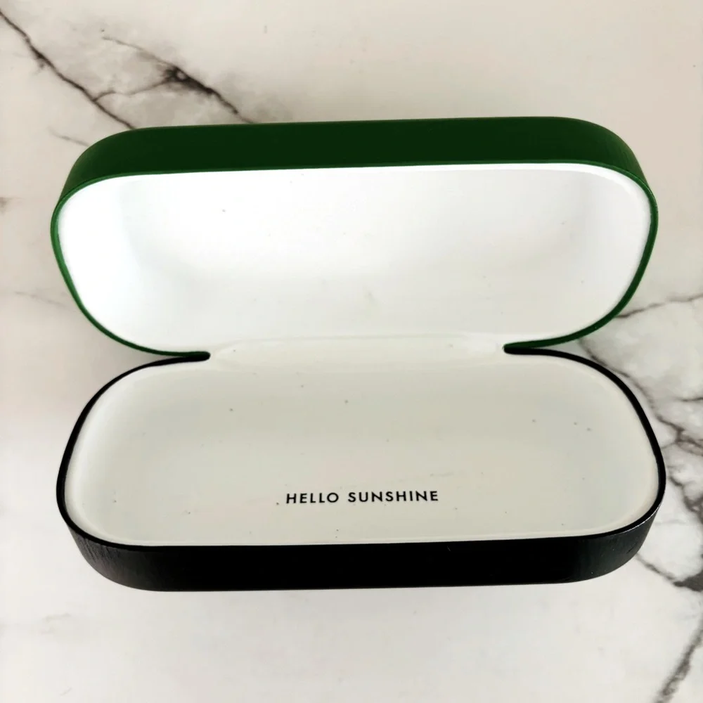 Kate Spade Vibrant‎ Green Black Eyeglass Sunglasses Glasses Protective Case